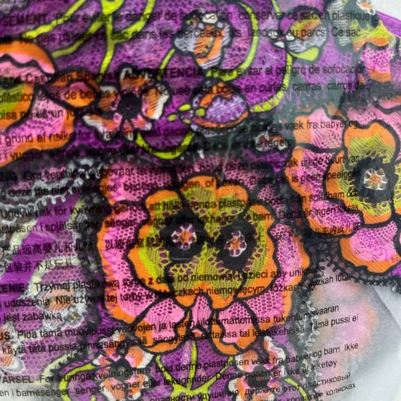 Savage X Fenty Juicy Purple Flower Poppy Print Mod Poppy Lace Brazilian Panty - Picture 5 of 9